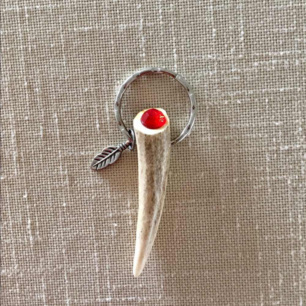 HAND CRAFTED Boho Style Deer Antler Keychain